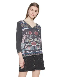Desigual T-shirt damski Ts_Recife, szary (GRIS VIGORE OSCURO 2043), XS - Koszulki i topy damskie - miniaturka - grafika 1