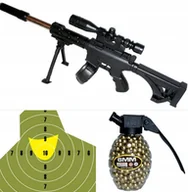 Zabawki militarne - Snajper Światło Dźwięk Pistolet Kulki Tarcza - miniaturka - grafika 1