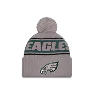 Czapki damskie - New Era Philadelphia Eagles NFL 2024 Sideline Sport Knit Szary Czapka z Pomponem - One-Size - miniaturka - grafika 1