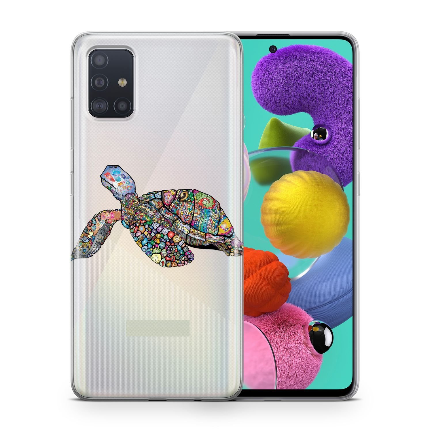 Etui na telefon komórkowy Pokrowiec ochronny na Samsung Galaxy A70 Etui Pokrowiec Torba Zderzak Etui TPU, Model: Samsung Galaxy A70, Wybierz wzór: Żółw