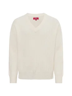 Finshley & Harding London Męski sweter z dzianiny Mężczyźni Bawełna biały jednolity, S - Swetry męskie - miniaturka - grafika 1