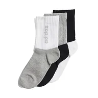 Skarpetki damskie - Skarpety za kostkę ADIDAS LIN KIDS CRW 3P JF8538 – Czarny - miniaturka - grafika 1