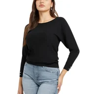 Swetry damskie - Sweter damski Guess czarny klasyczny-S - miniaturka - grafika 1