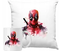 Gadżety dla niej i dla niego - ZESTAW PODUSZKA + KUBEK Deadpool Wade Wilson Pomysł Na Prezent +IMIĘ #3 - miniaturka - grafika 1