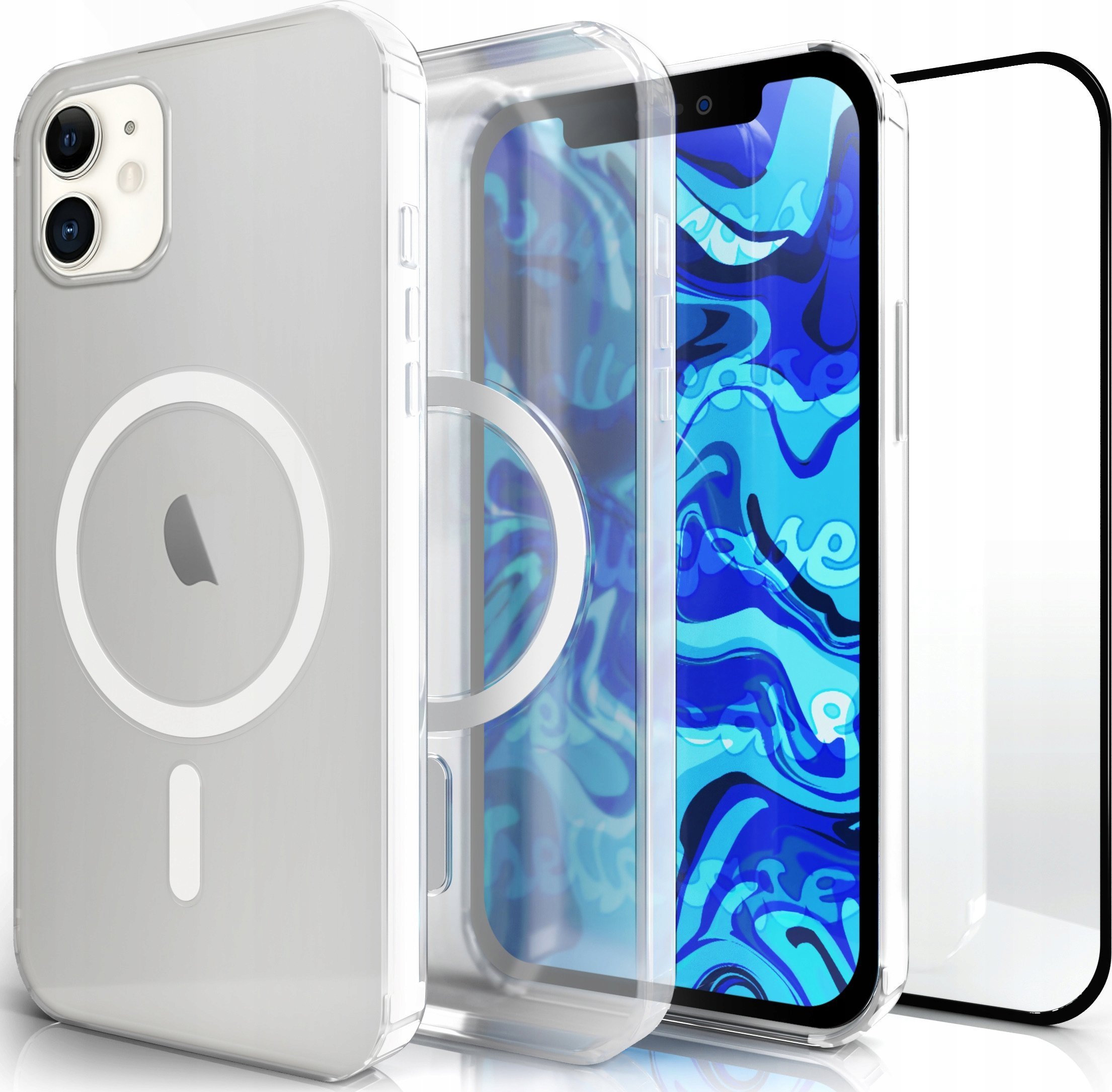Hello Case Etui magsafe do iPhone 12 MINI magnetyczne przezroczyste SZKŁO HARTOWANE