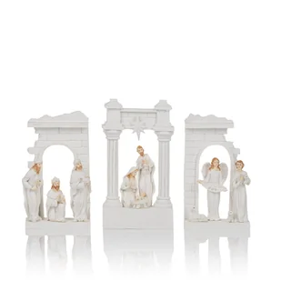 Szopka Bożonarodzeniowa Podświetlenie Led Kolekcja Bianco Dekoracja Świąteczna Święta Rodzina I Trzej Królowie Prezent Na Boże Narodzenie - Ozdoby bożonarodzeniowe - miniaturka - grafika 1