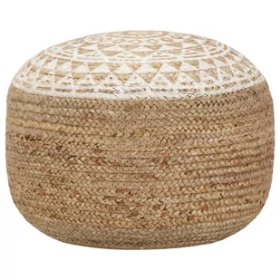 vidaXL vidaXL Ręcznie robiony puf, biały, 40 x 45 cm, juta - Pufy i podnóżki - miniaturka - grafika 1