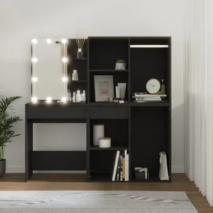 Toaletka z oświetleniem LED i szafkami, czarna Lumarko! - Toaletki - miniaturka - grafika 9
