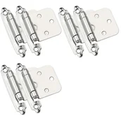 Zawiasy, okucia i inne akcesoria - Zestaw 6 zawiasów samoczynnie zamykających się, ze stali walcowanej na zimno, ze sprężyną i amortyzatorem, do drzwi, szafek, szafek na buty, regałów - miniaturka - grafika 1