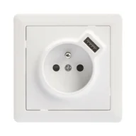 Wyłączniki światła i elektryczne - LEDart LEXMAN pojedyncze z USB SLIM biały LEXMAN - miniaturka - grafika 1