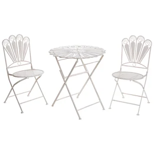 Zestaw mebli balkonowych PAVIA Metal Złamana biel - Meble ogrodowe Zestaw mebli balkonowych PAVIA Metal Złamana biel - Meble ogrodowe - miniaturka - grafika 1