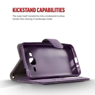 Zizo Slide Out Wallet Pouch Skórzane etui iPhone X z kieszeniami na karty wewnątrz oraz na zewnątrz etui + stand up (Purple) - Etui i futerały do telefonów - miniaturka - grafika 3