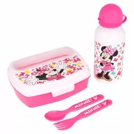 Lunch boxy - Disney MICKEY MOUSE Minnie Mouse Zestaw lunchbox bidon 400ml sztućce 51193 - miniaturka - grafika 1