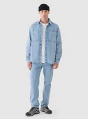 Spodnie męskie - Męskie jeansy straight Outhorn OTHWAW24TJNSM006 - niebieskie - miniaturka - grafika 1