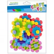 Pozostałe akcesoria dla plastyków - Craft with Fun Ozdoba dekoracyjna Eva Kwiatki samoprzylepna 12szt Pbh12/288 - miniaturka - grafika 1