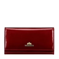 Portfele - Duży portfel damski ze skóry lakierowanej czerwony - miniaturka - grafika 1