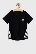 Koszulki dla dziewczynek - adidas Performance T-shirt dziecięcy HD4347 kolor czarny - miniaturka - grafika 1