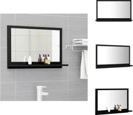 Lustra - vidaXL Lustro łazienkowe czarne 60x10,5x37 cm materiał drewnopochodny - Umywalki łazienkowe - miniaturka - grafika 1