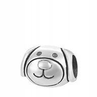 Bransoletki - Charms Srebrny Piesek Pies Dog Głowa Psa Koralik Buldog SREBRO 925 - miniaturka - grafika 1