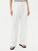 Spodnie damskie - Tommy Hilfiger Spodnie materiałowe WW0WW47214 Biały Regular Fit - miniaturka - grafika 1