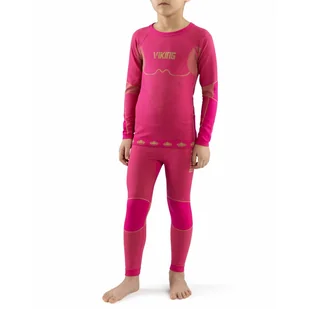 Zestaw dziecięcej bielizny termoaktywnej Viking Riko fuchsia - 128-140 - Pozostała odzież narciarska - miniaturka - grafika 1