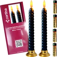 Świece - ŚWIECE LED 2 SZT ZESTAW NA BATERIE R6 ŚWIECZEK 21CM DEKORACYJNE CZARNE - miniaturka - grafika 1