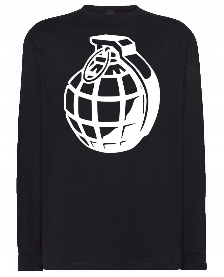 Longsleeve męski fajny nadruk GRANAT r.L
