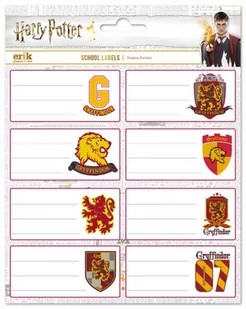Erik naklejki - etykiety Harry Potter Griffindor samoprzylepne do opisania, ELE0255 - Etykiety do drukarek - miniaturka - grafika 1