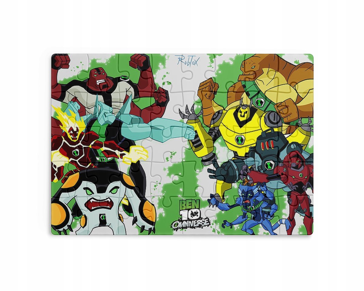 Puzzle 30/70/96/110 Elementów Sublimacja + Eko Pudełko Ben 10 Różne Wzory