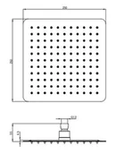 Deszczownice - Deante Cascada Deszczownica 25x25 cm złota NAC_Z02K - odbiór osobisty: Kraków, Warszawa - miniaturka - grafika 1