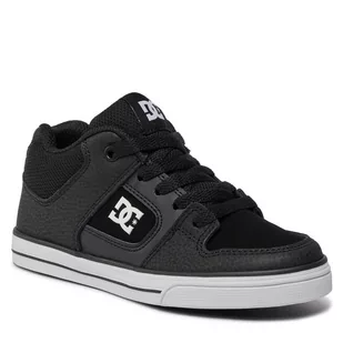 Sneakersy DC Pure Mid ADBS300377 Black/White BKW - Buty dla chłopców - miniaturka - grafika 1