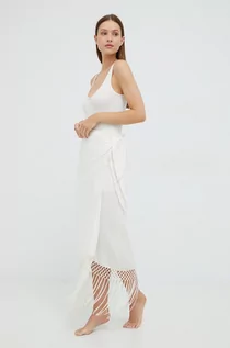 Spódnice - Sisley spódnica plażowa kolor biały - grafika 1