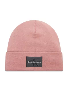 Czapki damskie - Calvin Klein Jeans Czapka Classic Beanie Monogram K60K609803 Różowy - grafika 1