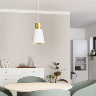 Żyrandol Aglientina, mosiądz/biała, 1-punktowa - Lampy sufitowe - miniaturka - grafika 1