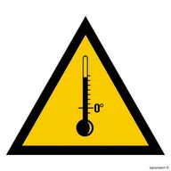 Systemy ekspozycyjne i znaki informacyjne - JA007 OSTRZEŻENIE PRZED WYSOKIMI TEMPERATURAMI, PN - PŁYTA PCV 1MM; (400X400MM) - miniaturka - grafika 1