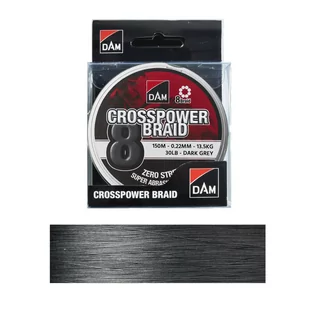 Plecionki Dam Crosspower 8-Braid Grey 150M 0,22 Mm - Żyłki wędkarskie - miniaturka - grafika 1