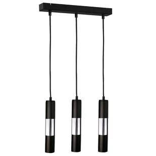 KET LAMPA wisząca KET1261 metalowa OPRAWA tuby ZWIS kaskada czarna srebrna KET1261 - Lampy sufitowe - miniaturka - grafika 1