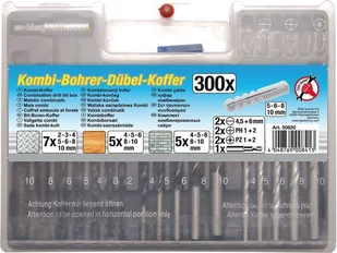 Kraftmann Wiertła do stali, betonu, drewna, kołki, bity 300 szt. B.50820 - Wiertła - miniaturka - grafika 1