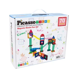 PICASSO TILES Tor kulkowy Klocki magnetyczne konstrukcyjne 70 el kulodrom - Klocki - miniaturka - grafika 1