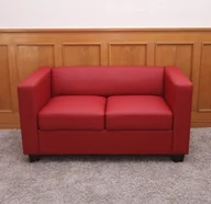 Sofy i kanapy - sofa rozkładana 2-osobowa Lille ~ skóra, czerwony - miniaturka - grafika 1