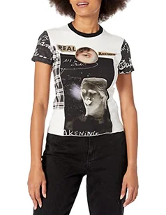 Desigual Damska koszulka z krótkim rękawem, biały, S - Koszulki i topy damskie - miniaturka - grafika 1