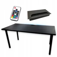 Biurka gamingowe - Biurko Gamingowe Czarne Komputerowe Led - miniaturka - grafika 1