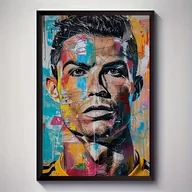 Dekoracje domu - Ronaldo Plakat A3 w ramie Ellivex dekoracja pokoju Piłka nożna sport CR7 - miniaturka - grafika 1