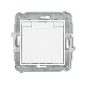 Gniazdka elektryczne - Karlik Gniazdo z klapką w kolorze MINI - biały - miniaturka - grafika 1