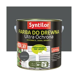 Farba do drewna Ultra ochrona 2 l Ciemnoszary Syntilor 3239911636634 - Farby olejne i specjalne - miniaturka - grafika 1