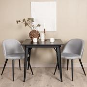 Krzesła - Venture Home Krzesła Velvet, 2 szt., aksamitne, czarno-szare - miniaturka - grafika 1