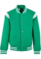Kurtki i płaszcze dla chłopców - Urban Classics Kids Boys Inset College Sweat Jacket, Bodegagreen/white, 134-140 - miniaturka - grafika 1