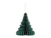 Bombki - Bombka Papierowa Honeycomb Choinka, Butelkowa Zieleń, 24cm - miniaturka - grafika 1