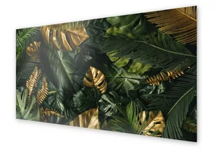 Panel kuchenny HOMEPRINT Złote i zielone liście 125x50 cm - Dekoracje domu - miniaturka - grafika 1
