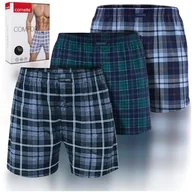Majtki męskie - Cornette Bokserki Luźne Bawełniane W Kratkę BM222 Comfort 3 pak Rozmiar XXL - miniaturka - grafika 1